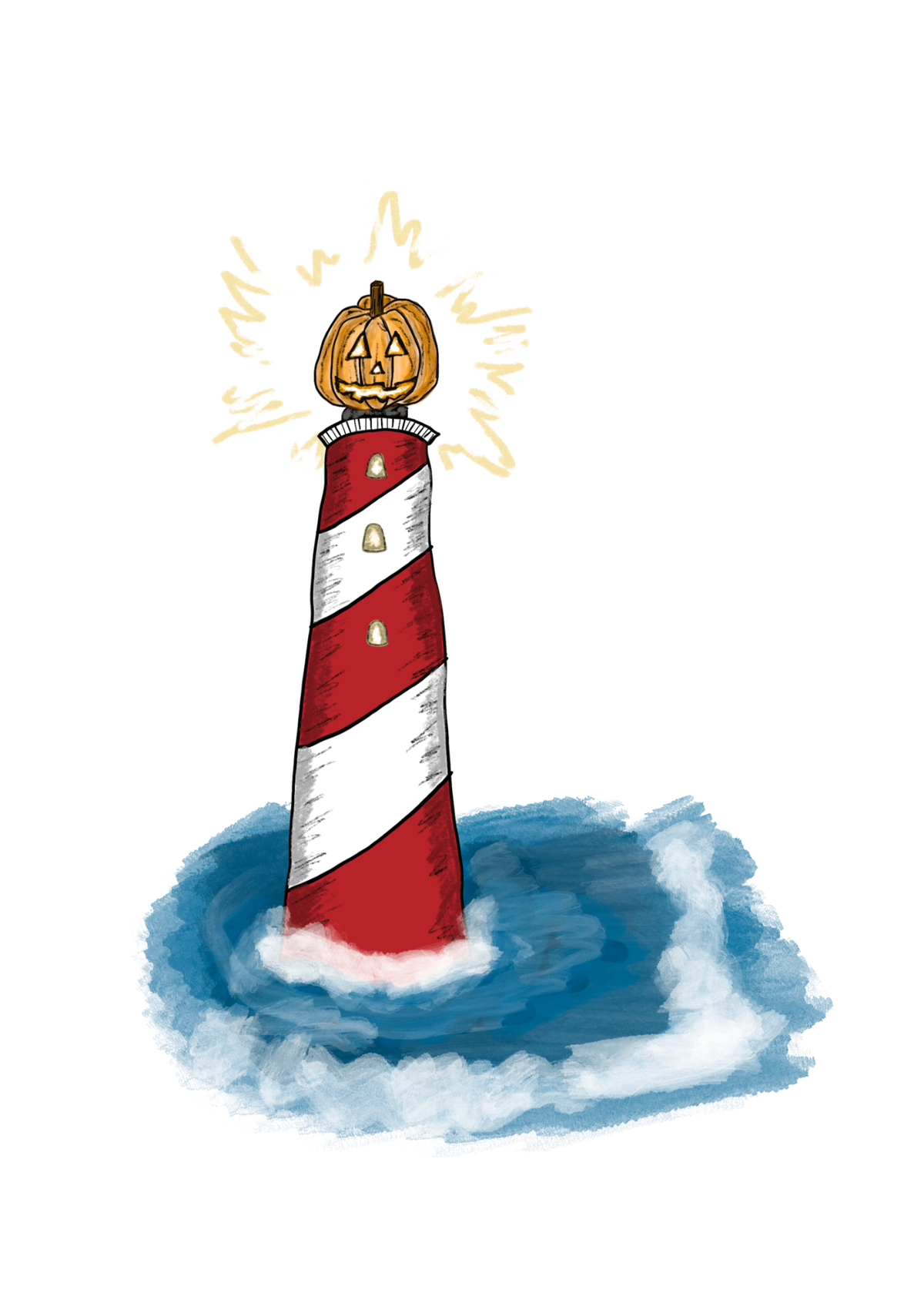Pumpkin Lighthouse Print