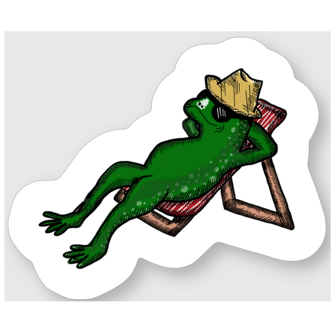 Laid Back Frog Sticker image 0