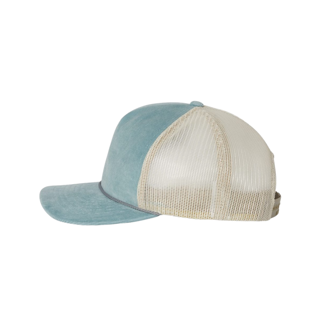 Soul Blue Embroidered Corduroy Trucker Hat image 2