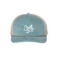 Soul Blue Embroidered Corduroy Trucker Hat image 0