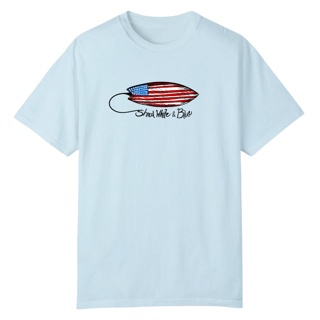 Kids Shred White and Blue Tee image 2