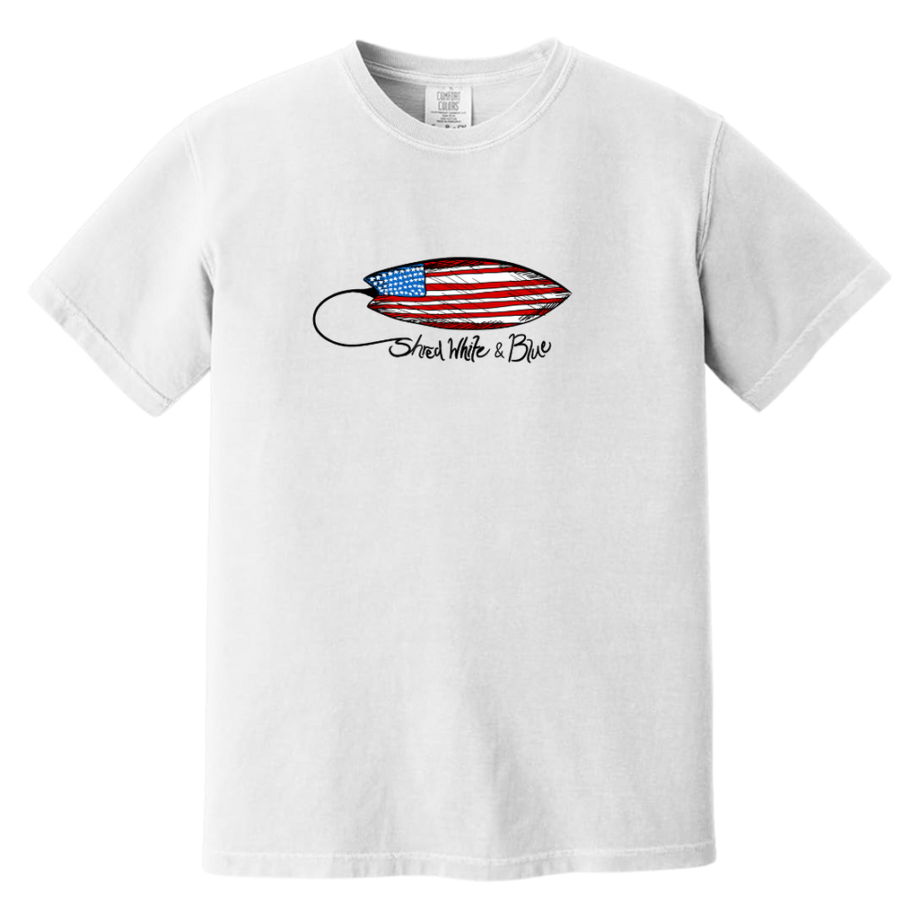 Kids Shred White and Blue Tee image 0