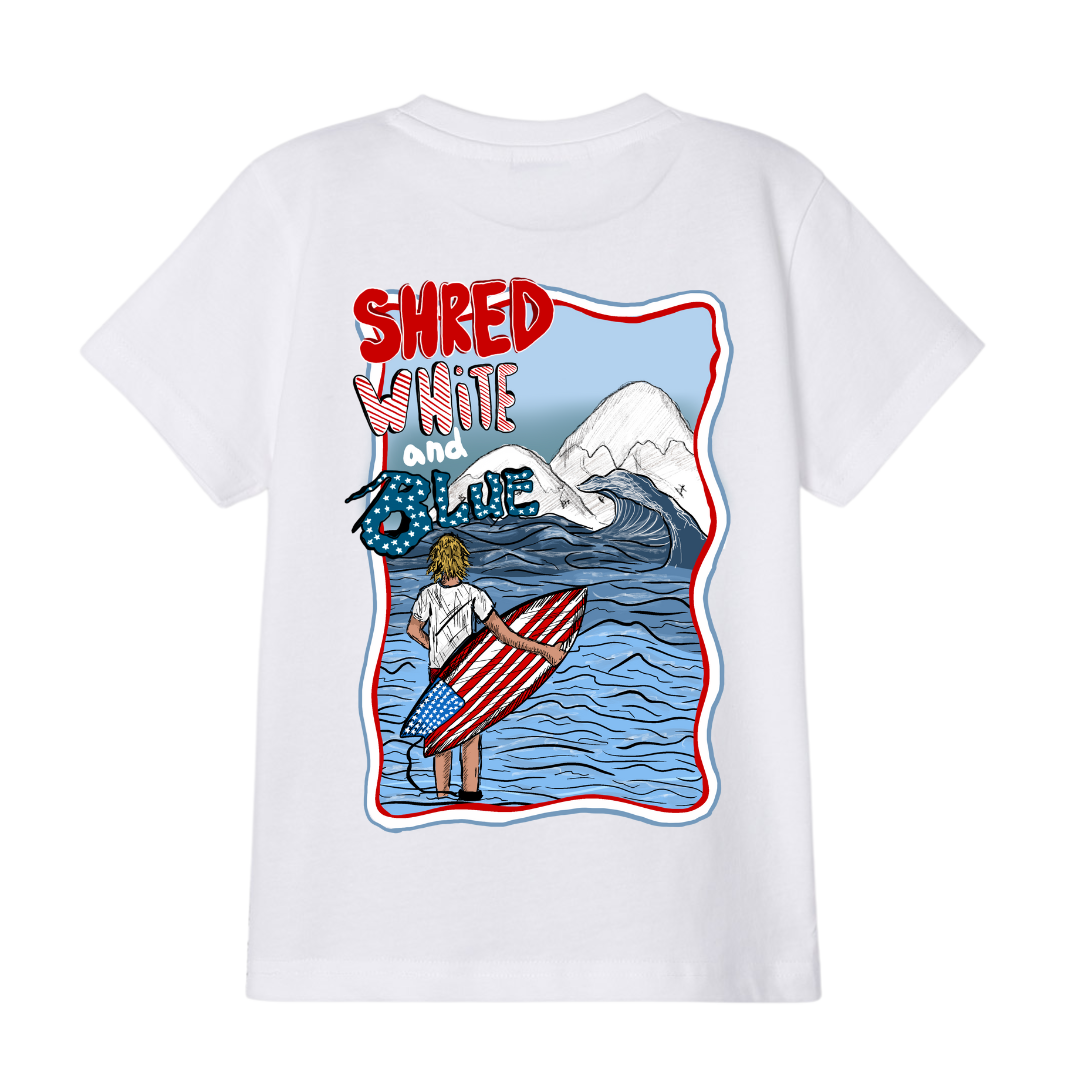 Shred White Blue Tee image 1