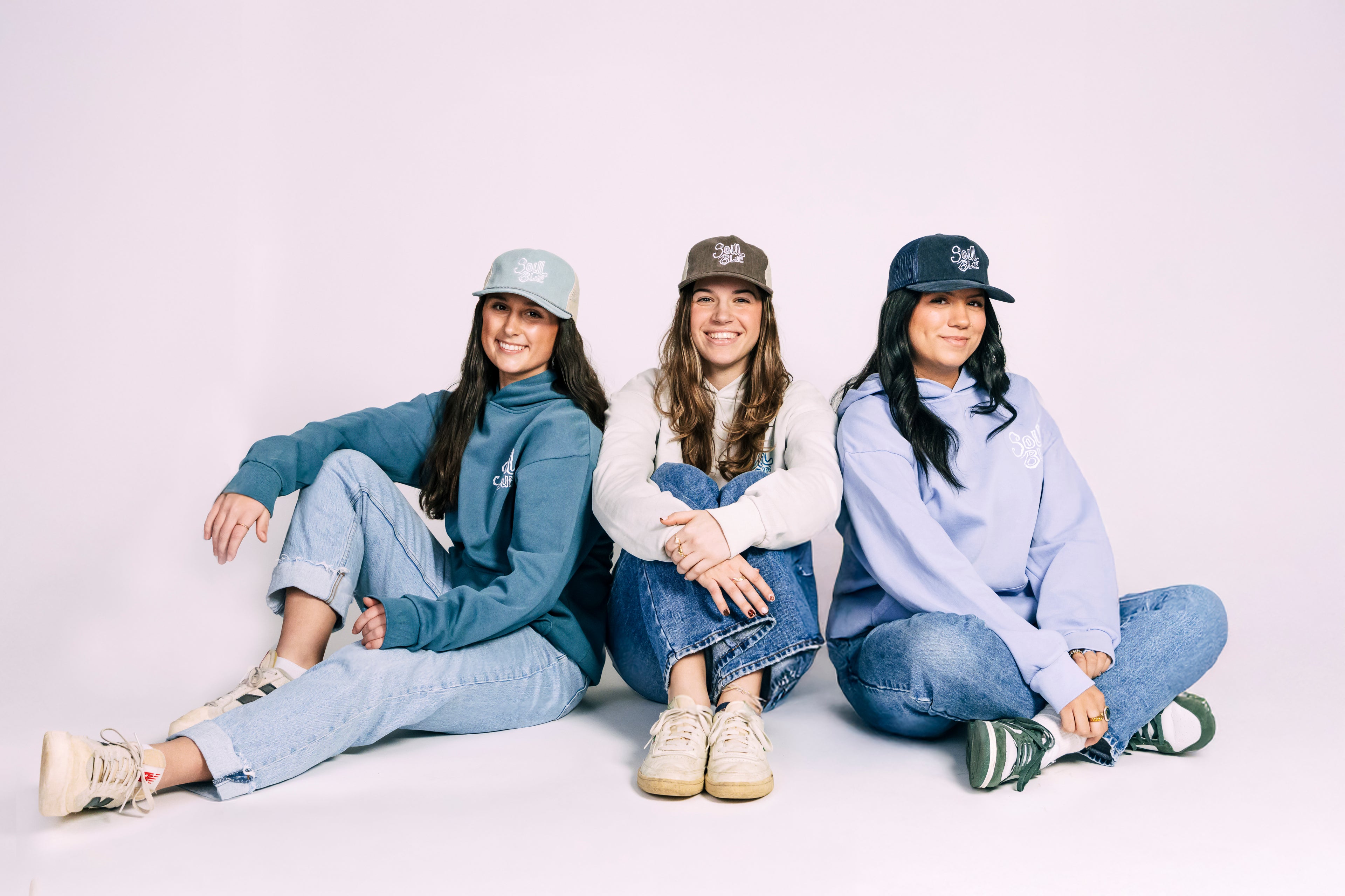 Soul Blue Embroidered Corduroy Trucker Hat image 1