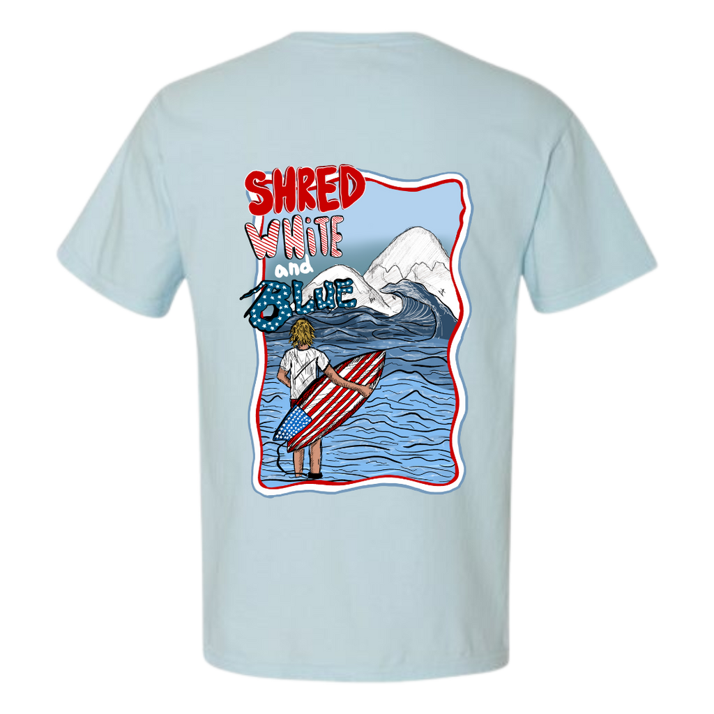 Shred White Blue Tee image 3